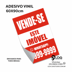 Adesivo Vinil Branco 60x90cm Personalizado Vende-se Este Imóvel