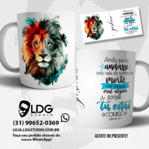 Caneca Leão Judá Salmo 23 4