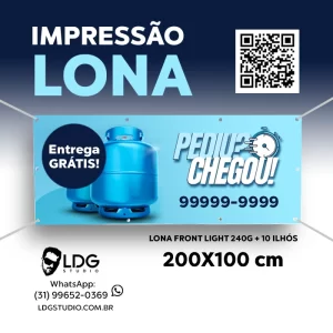 Lona Impressão Personalizada 200x100 cm