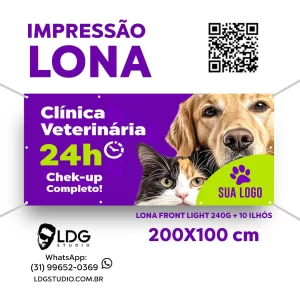 Lona 200x100 cm personalizada petshop