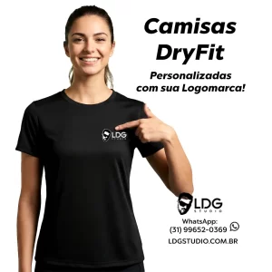 Camise Dry Fit Ferminina Preta