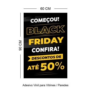 Adesivo Black Friday Vinil 60x90cm Vitrine Parede