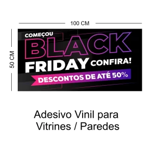 Adesivo Black Friday 100x50cm Vinil Vitrine