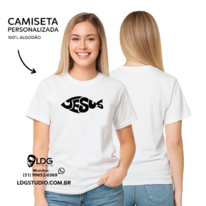 Camiseta Peixe Jesus Personalizada