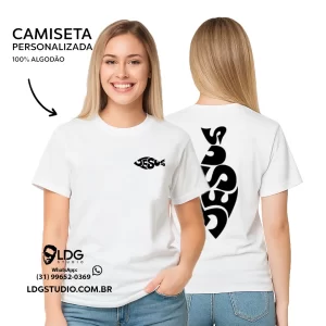 Camiseta Jesus Peixe Cristão Personalizada