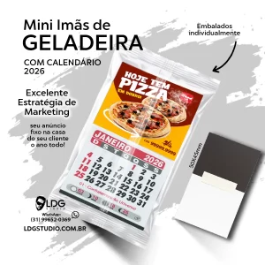 Mini Imãs de Geladeira com Calendário 2026