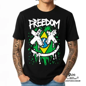 Camiseta Preta Freedom Brasil