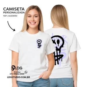 Camiseta Never Give Up frente e e verso personalizada