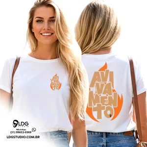Camiseta Avivamento Branca Personalizada Frente e Verso