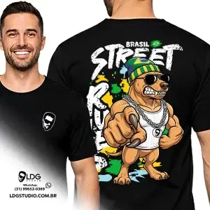Camiseta Tshirt Coleção Street Rules Cachorro
