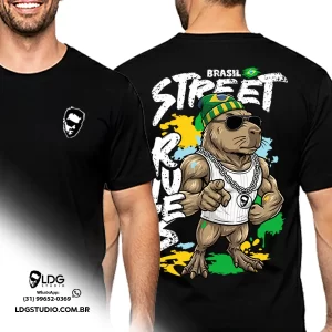 Camiseta Tshirt Coleção Street Rules Unissex Capivara