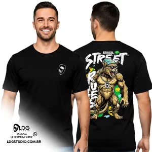 Camiseta Preta Street Rules Gato