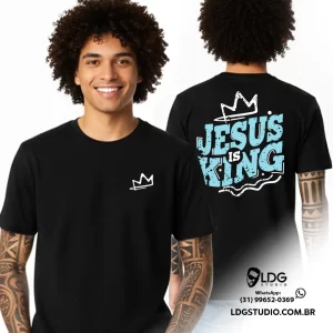 Camiseta Preta Jesus Is King Streetwear