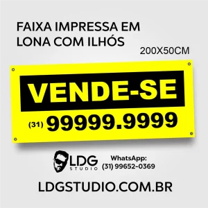 Faixa Lona Vende-se 200x50cm