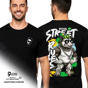 Camiseta Preta Street Rules Gambá