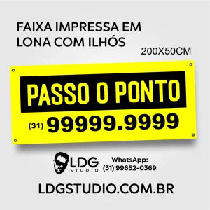 Faixa Lona Passo o Ponto 200x50cm