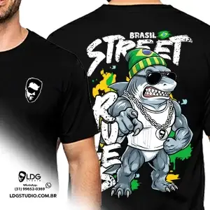 Camiseta Coleção Street Rules Tubarão Unissex