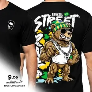 Camiseta Tshirt Coleção Street Rules Urso