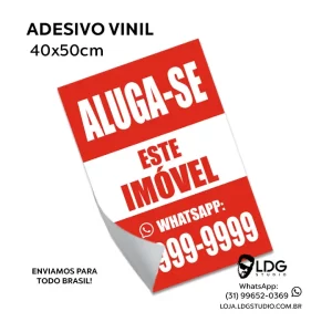 Adesivo Vinil 40x50cm Aluga-se