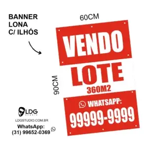 banner ilhós vendo lote 60x90cm