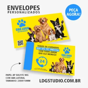 1000 Envelopes Aba Lateral 230x110mm personalizados